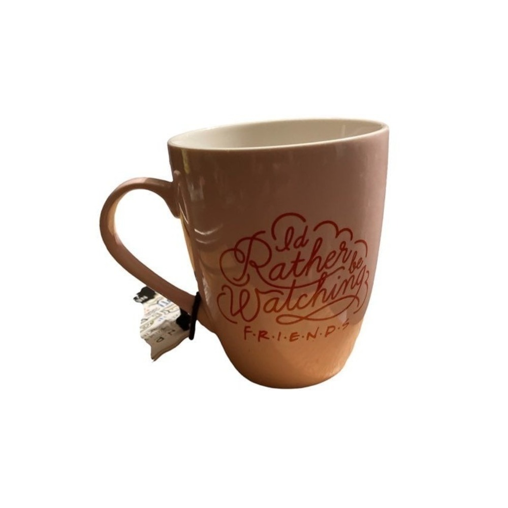 "I'D RATHER BE WATCHING FRIENDS" PINK Coffee Mug 1.69 fl oz
